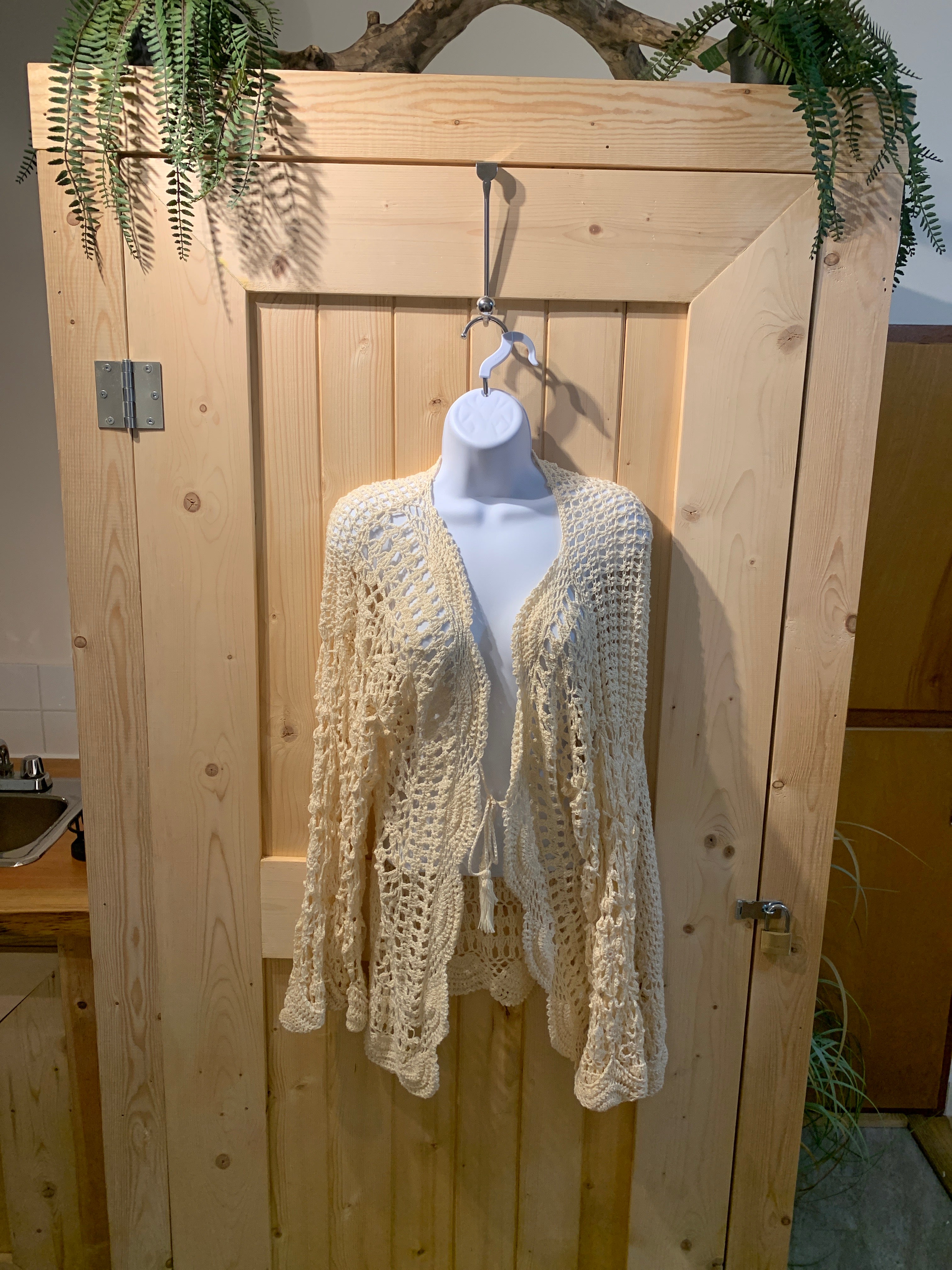 Size L Kroshetta cotton crochet Boho cardigan REDUCED