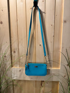 Cole Hann Turquoise and Chain small Across the Body Purse