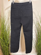 Oat New York Black Jeans-embellished rhinestone stripes