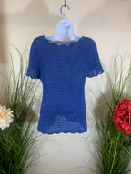 Crocheted Short Sleeve Sweater