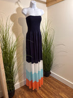 Colour Block Maxi Tube Dress
