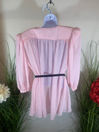 80's Sheer Pink Long Sleeve Demaro Vintage Blouse
