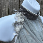 High Neck Silver Sequin Top