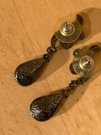 Vintage Inspired Teardrop Dangle Earrings and Matching Necklace and Bracelet