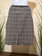 RW & Co. Stretchy Fitted Knee Length Plaid Skirt