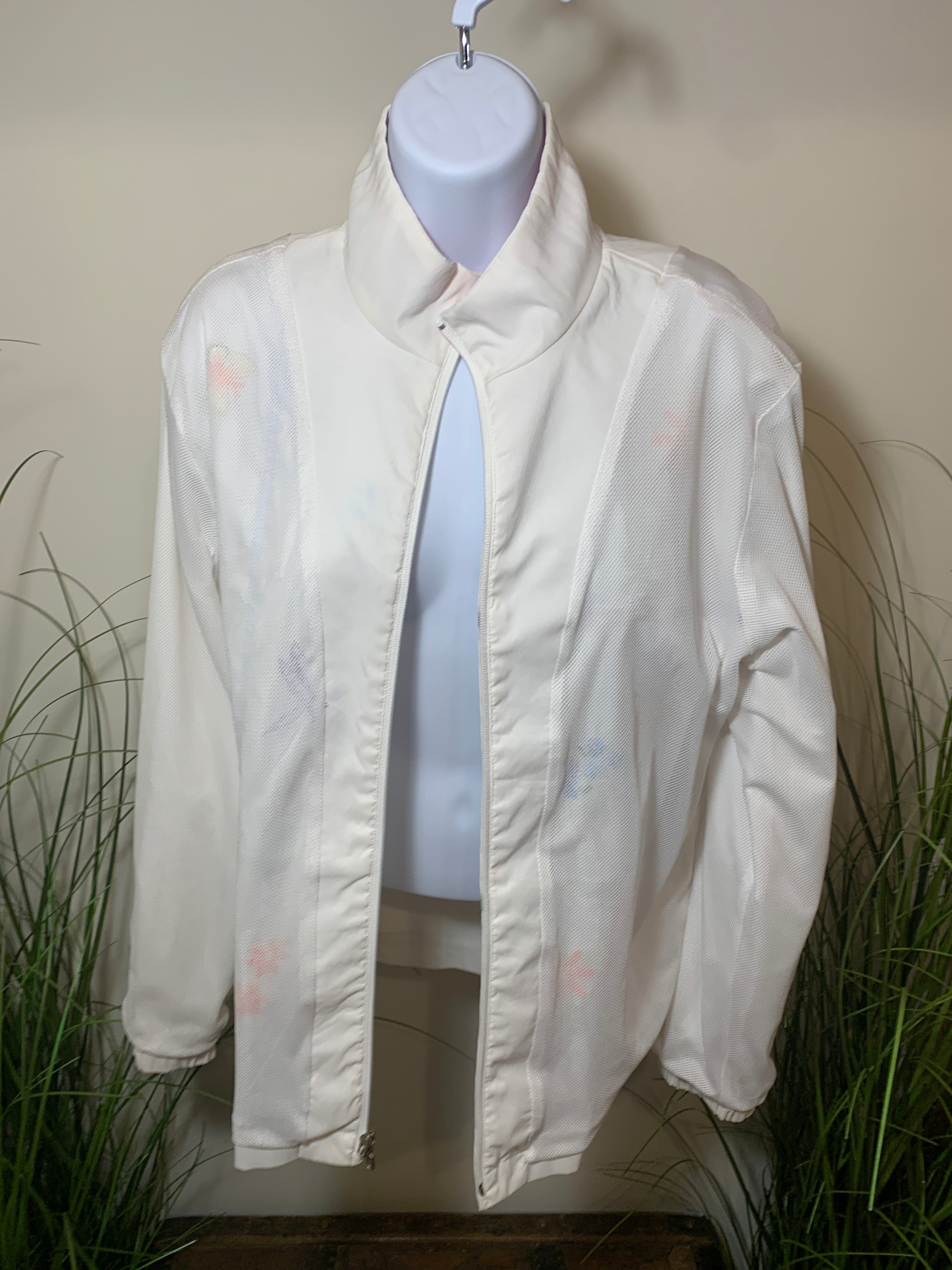 Vintage Alia Sport Mesh Lined Windbreaker With Floral and Butterfly Print