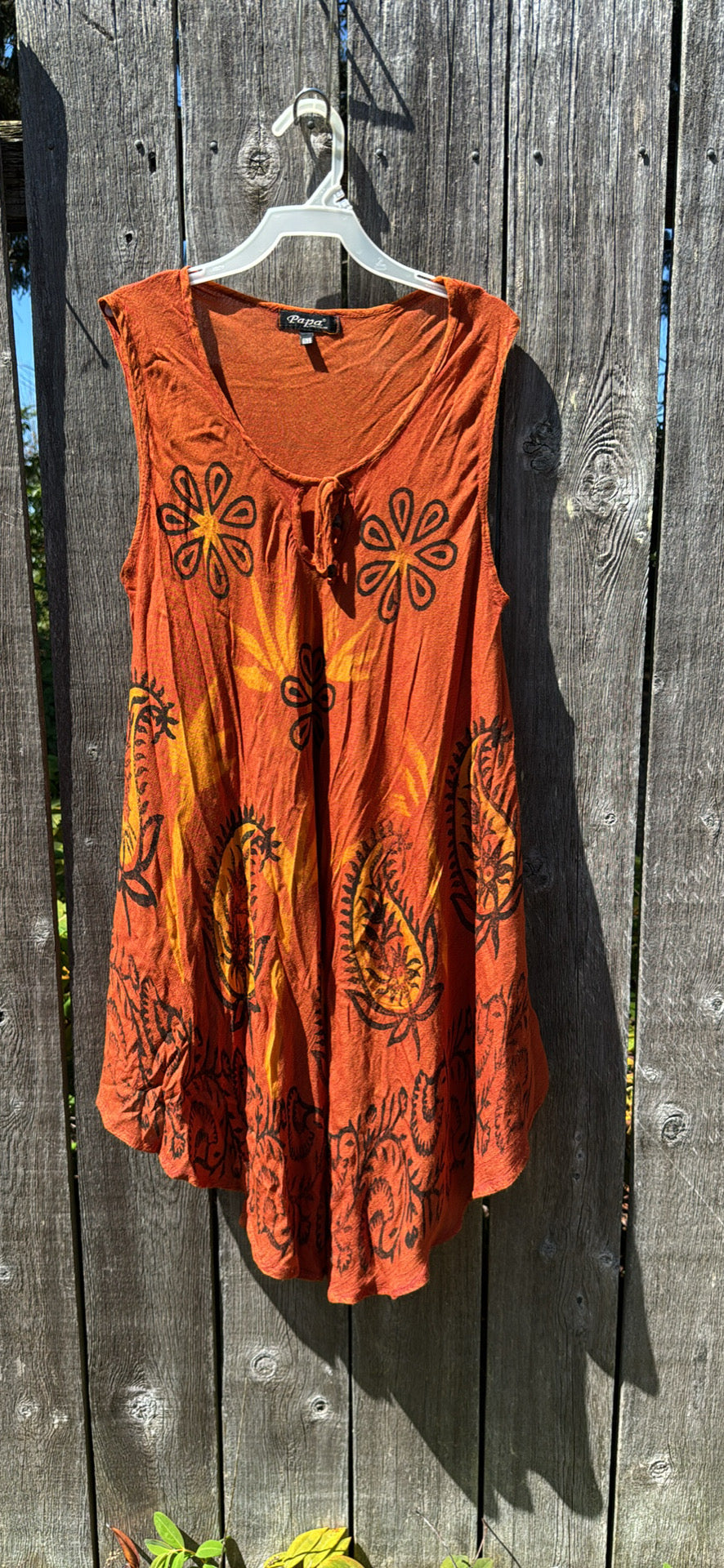 Papa Vancouver Sleeveless Tunic or Dress 100% Rayon One Size