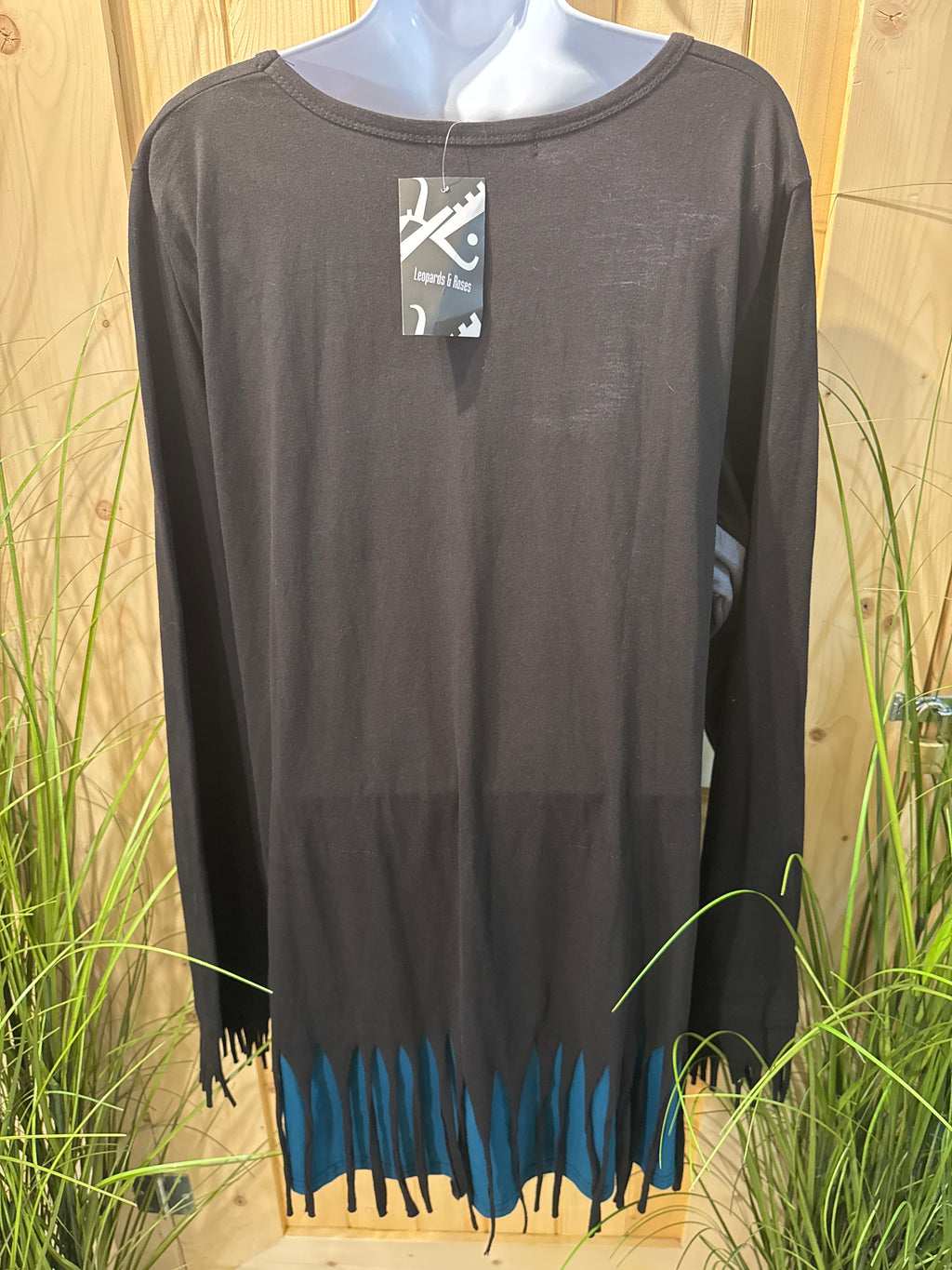 Size 2X Leopards & Roses Fairy Grunge Tassle Tunic-Dress