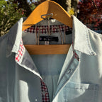 Size XL (18) Youth Ben Sherman Light Blue Denim Look Button Up Long Sleeve Shirt