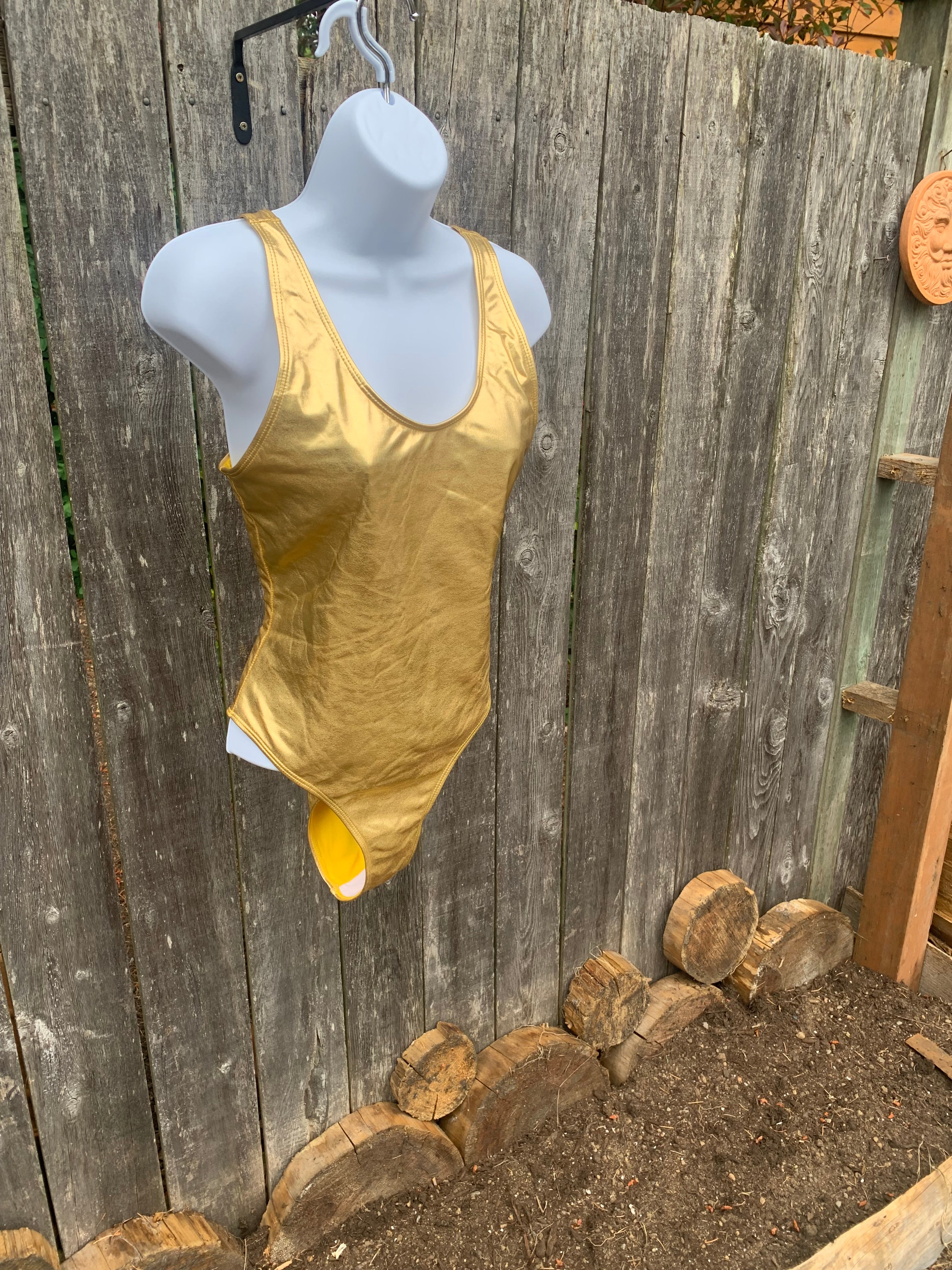 Size L Gold One Piece Swim Suit