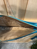 Cole Hann Turquoise and Chain small Across the Body Purse