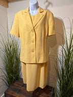 Holt Renfrew 2 Piece Dress Suit 80’s Vintage- Yellow