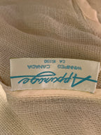 Size M Vintage Wool Blend Marissa Minicucci Light Cream Striped Texture 3 Piece Pant Suit