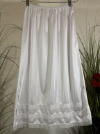 White Half Slip- Lace Trim