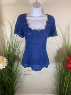 Crocheted Short Sleeve Sweater