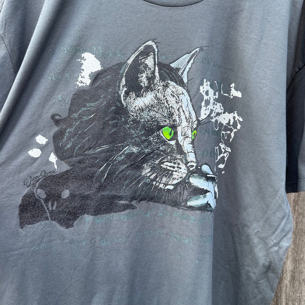 Local Artist- Trevor Phillips- Smoking Wordy Cat Print T-shirt