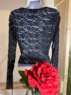 Urban Heritage - Night Out Black Lace Long Sleeve Top