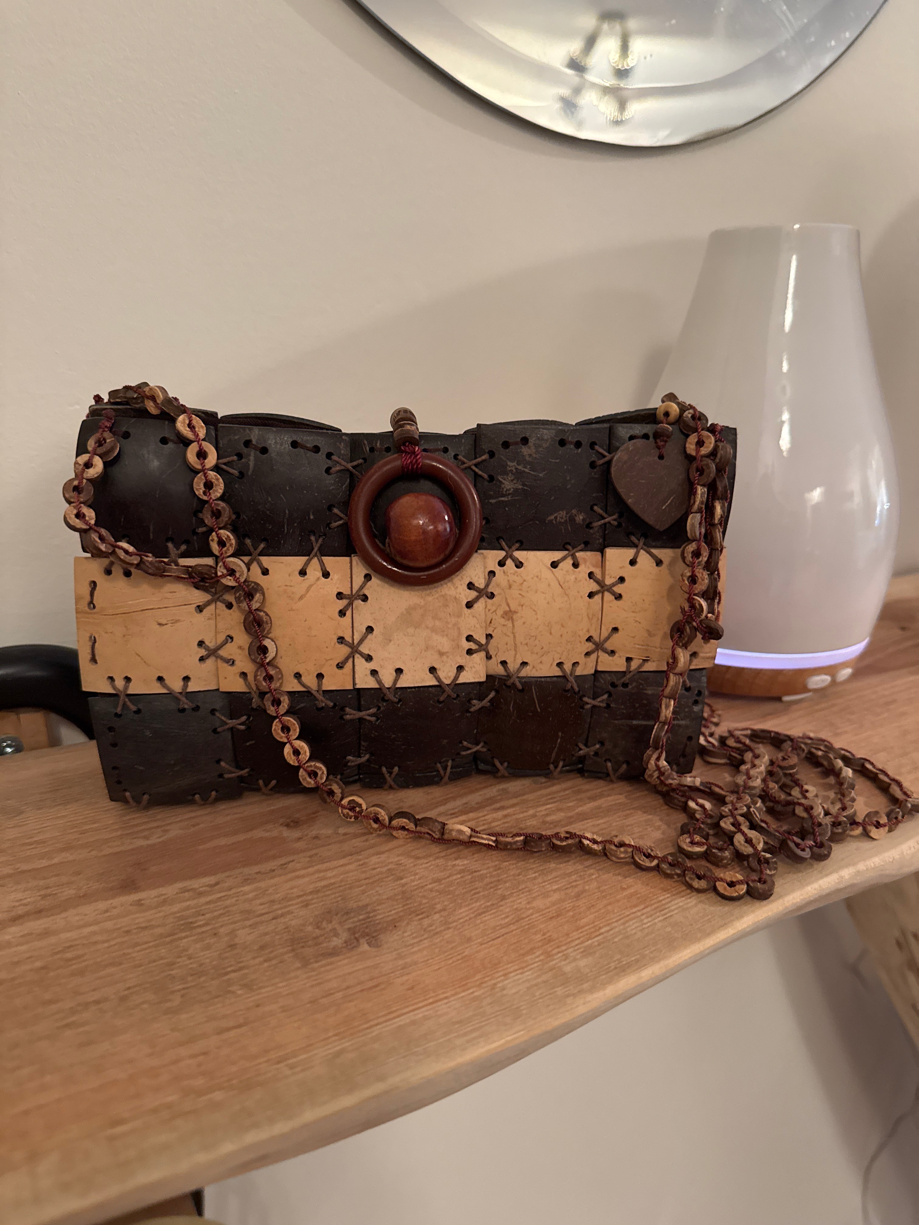 80"s Vintage Coconut Shell Purse