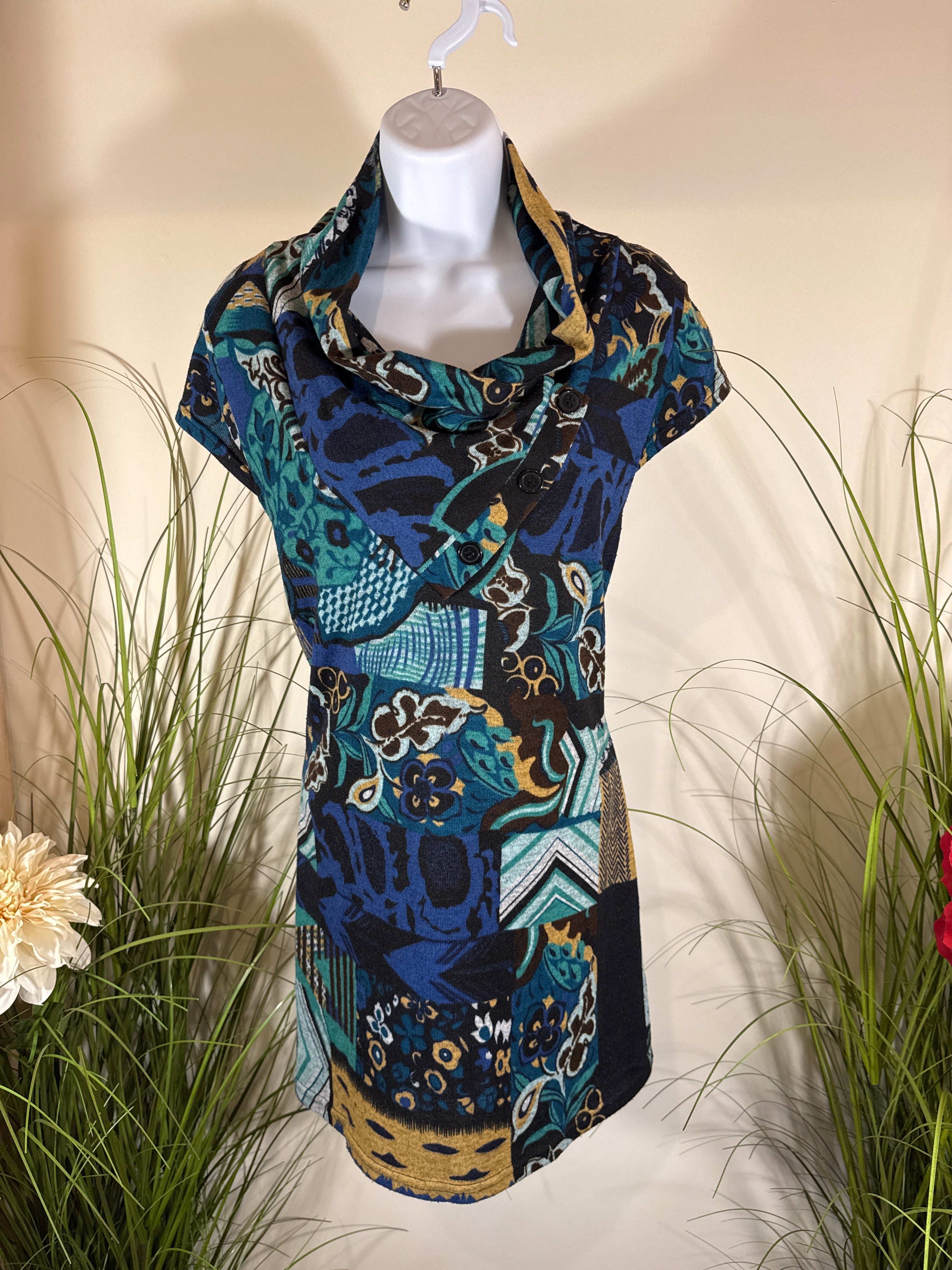 Papa Vancouver Shift Dress- Multi Coloured Pattern