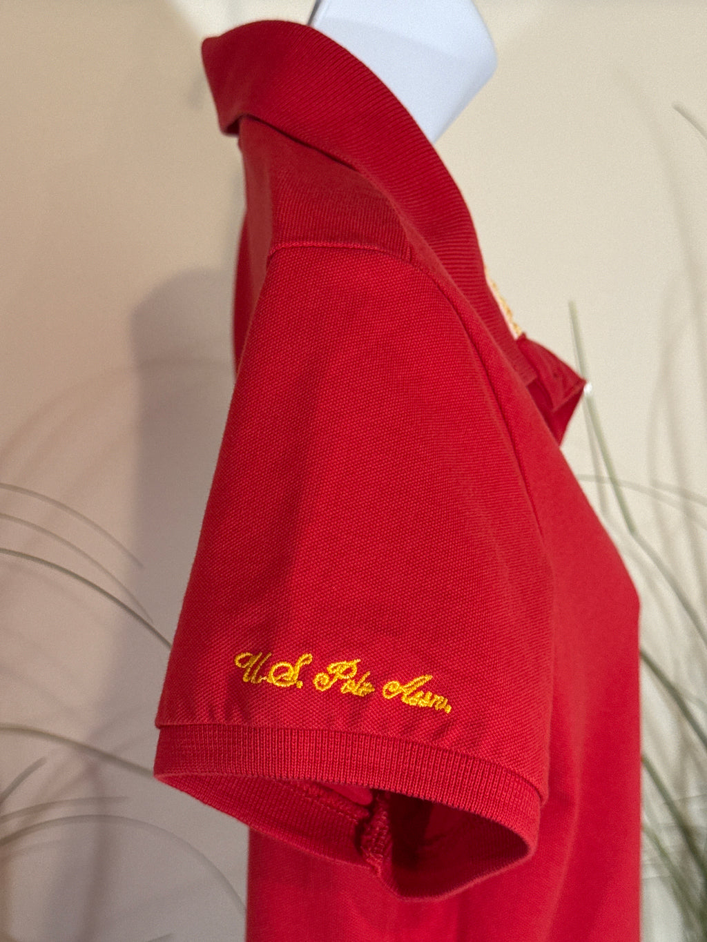 US Polo Association, red and yellow polo shirt