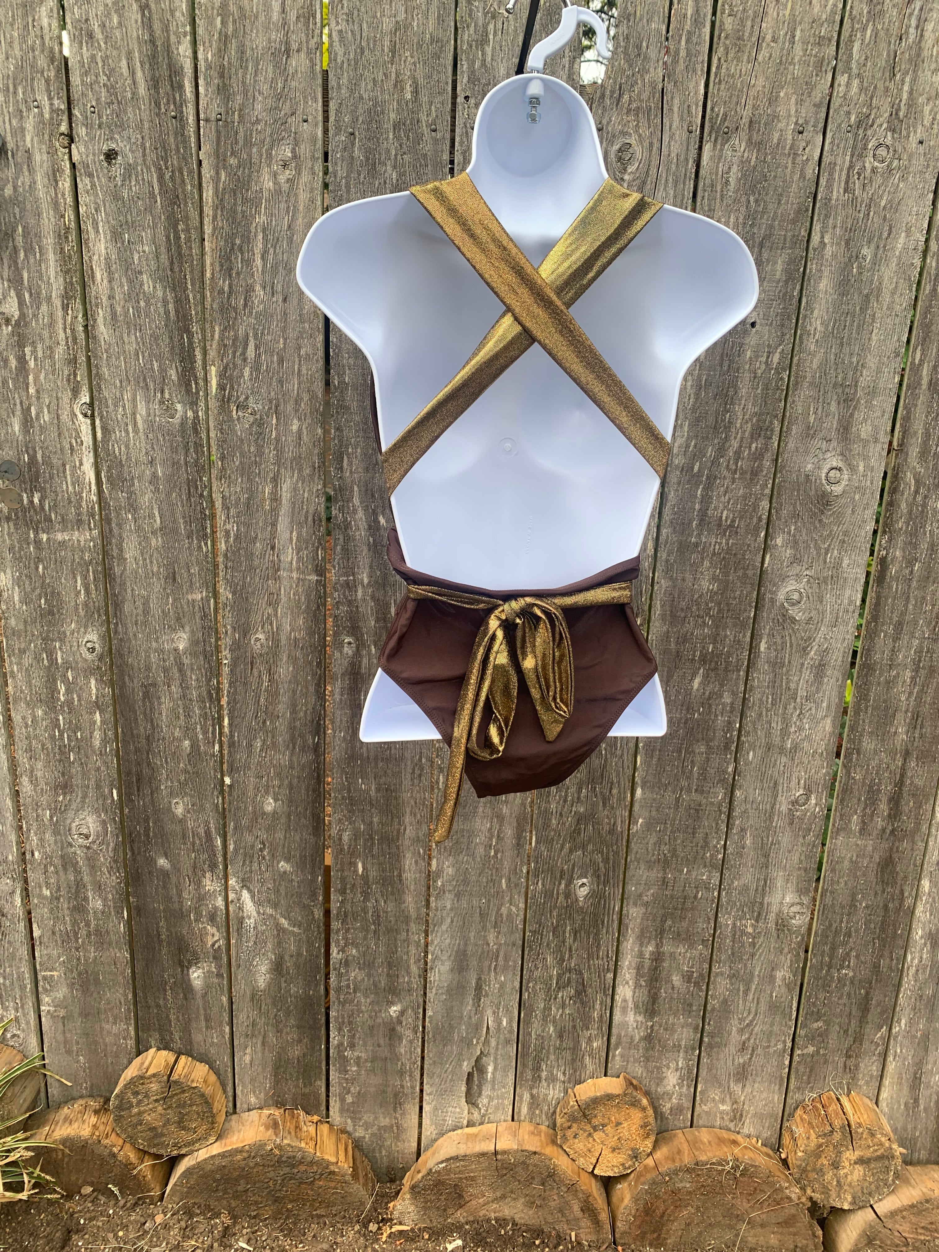 Size L One Piece Halter Tie Swim Suit