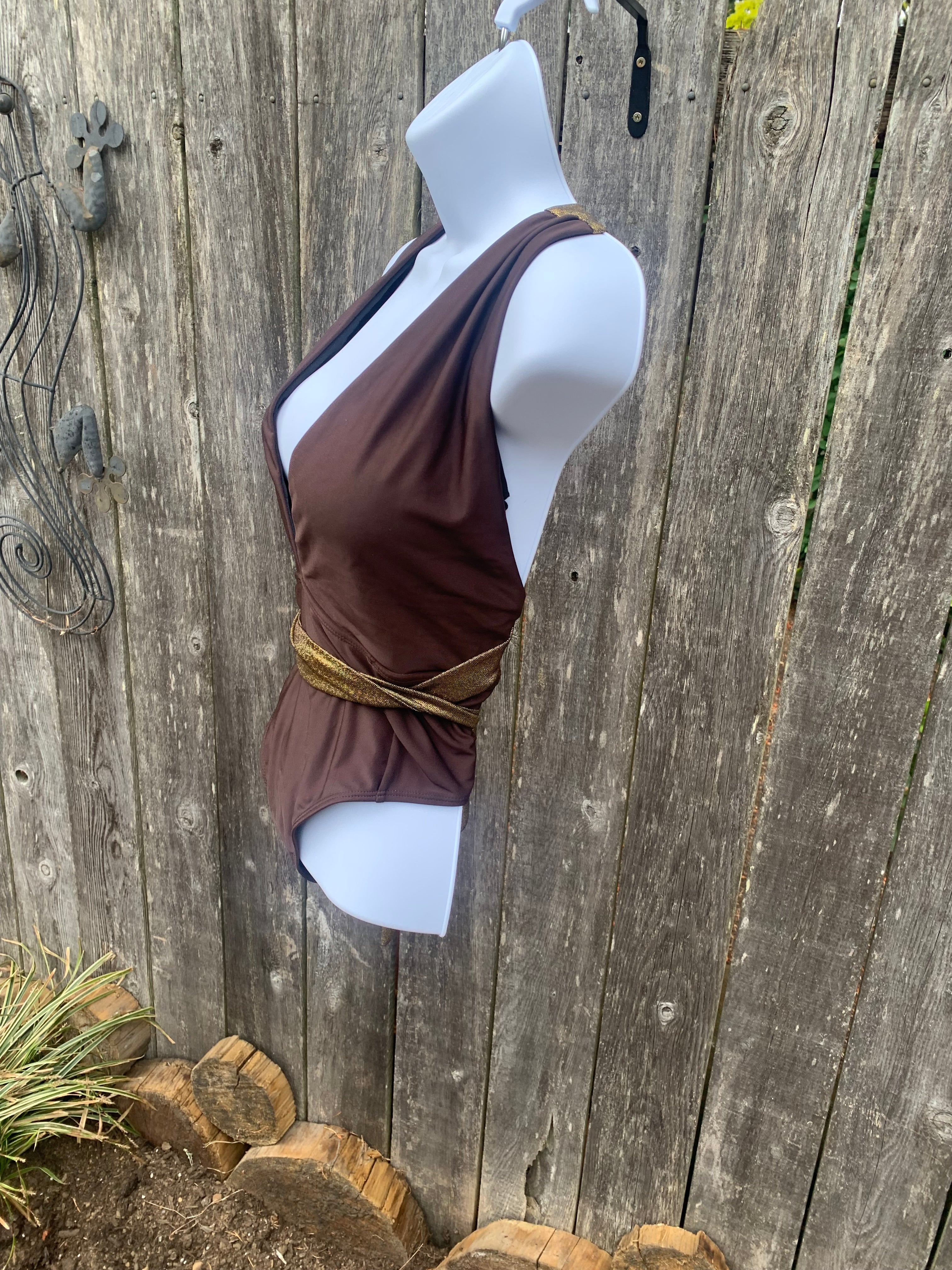 Size L One Piece Halter Tie Swim Suit