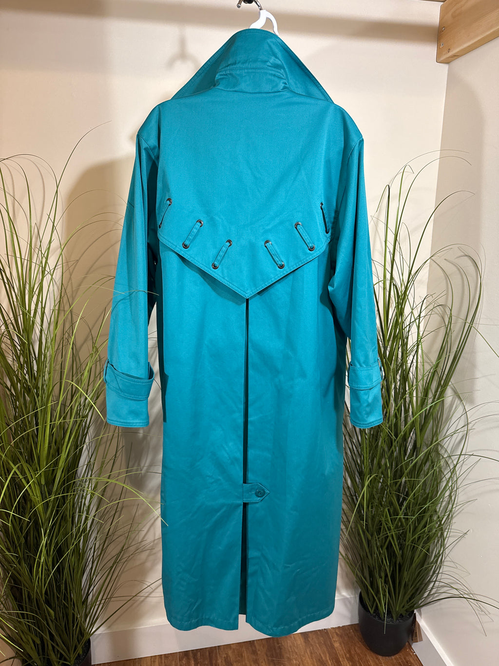 Vintage Malber-ette 1980’s Teal Trench Coat