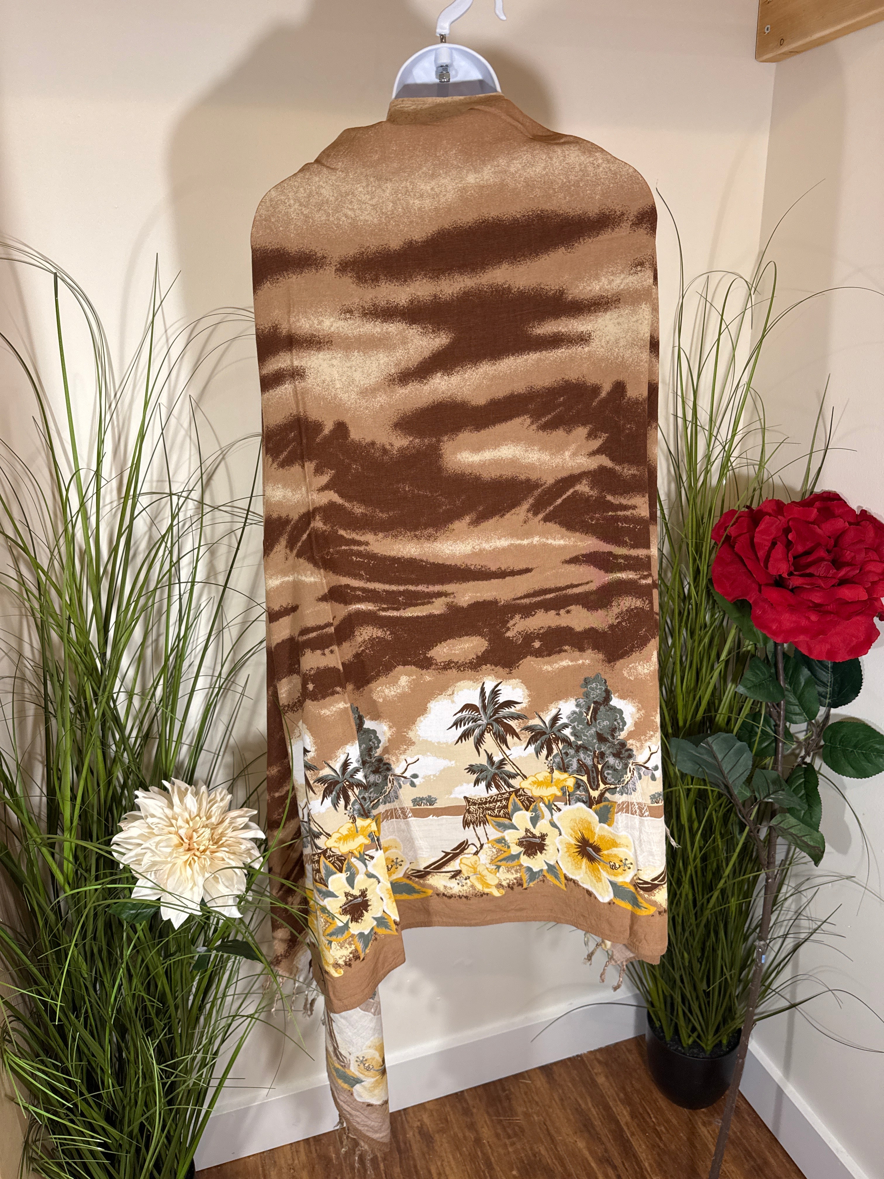 Hibiscus Collection Hawaii, Earth Tone Sarong/Shawl