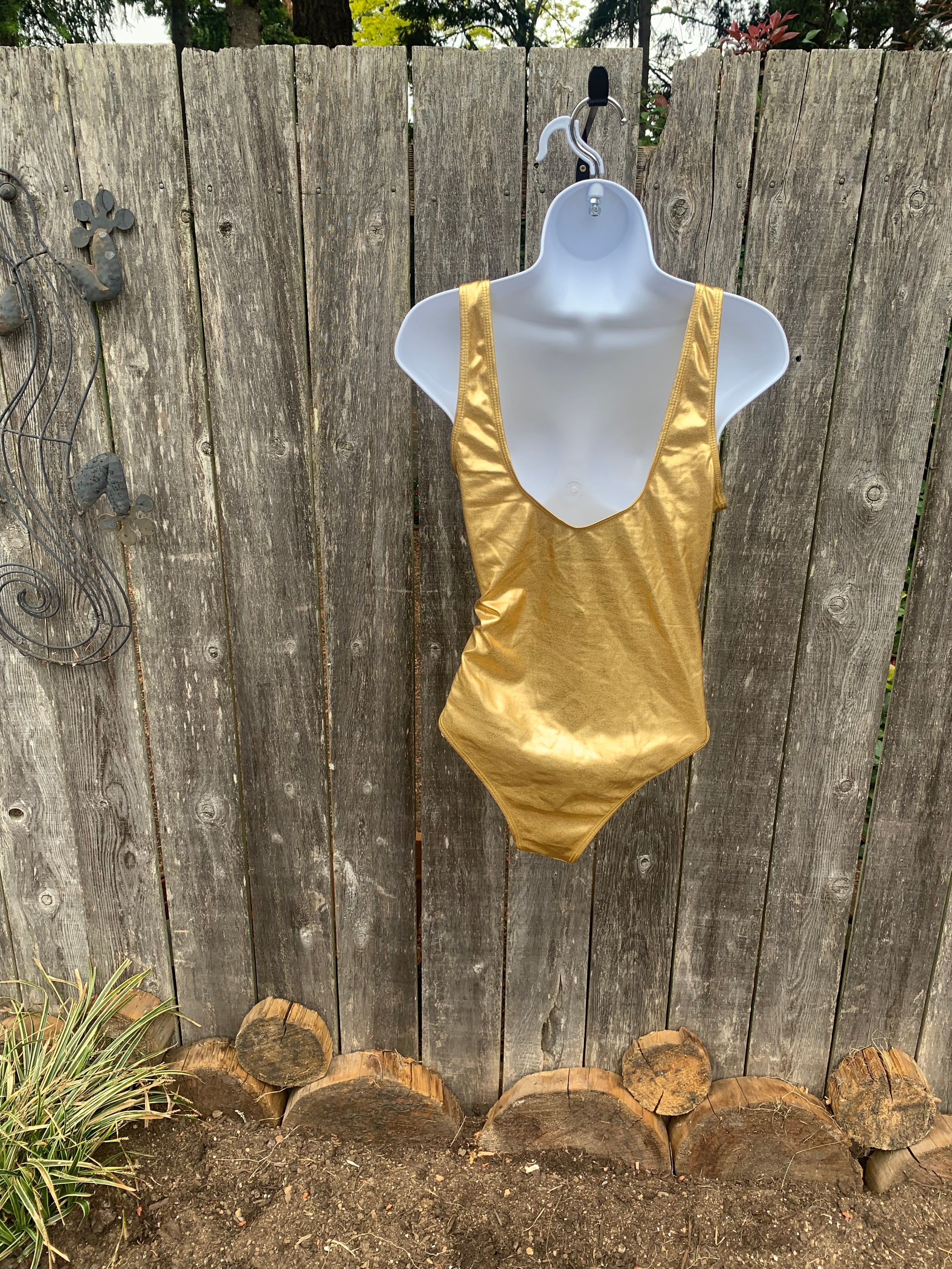 Size L Gold One Piece Swim Suit