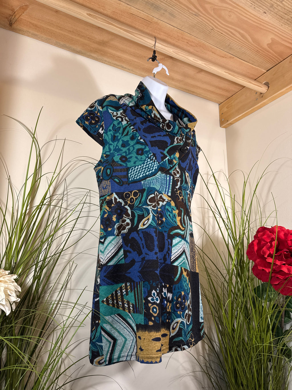 Papa Vancouver Shift Dress- Multi Coloured Pattern