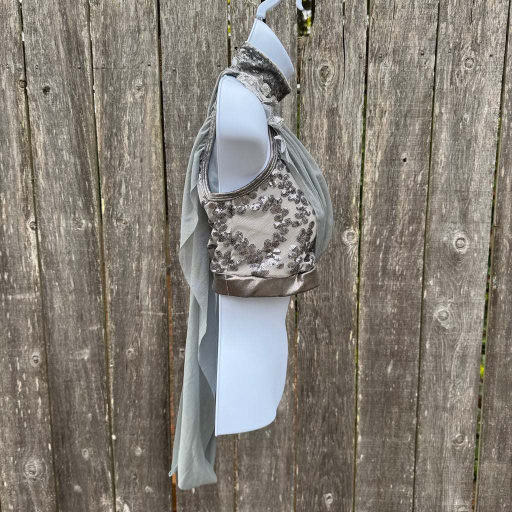 High Neck Silver Sequin Top