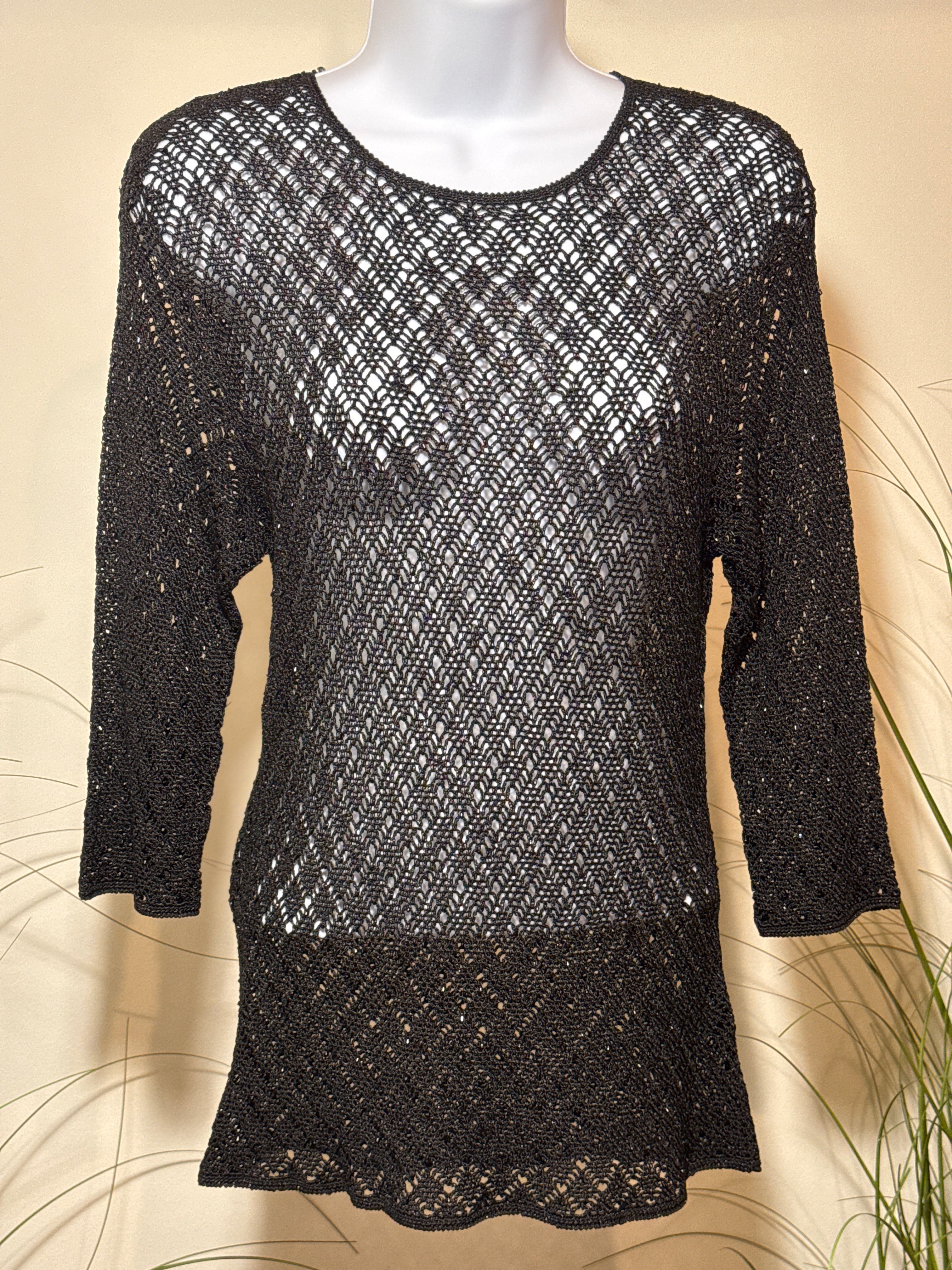 Devonshire Cream Beaded Net Top