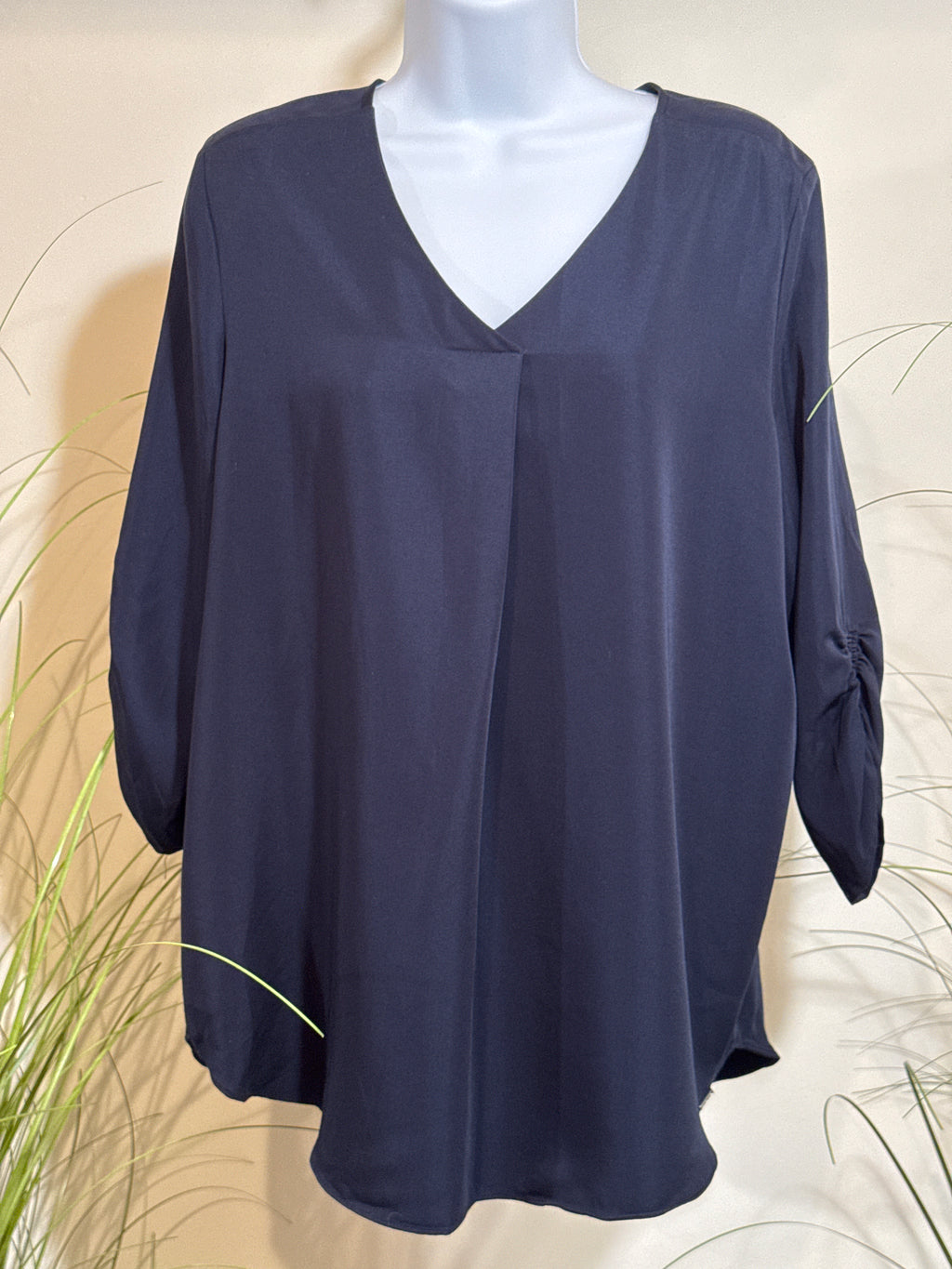 FDJ Navy Blue 3/4 Length Sleeve Blouse