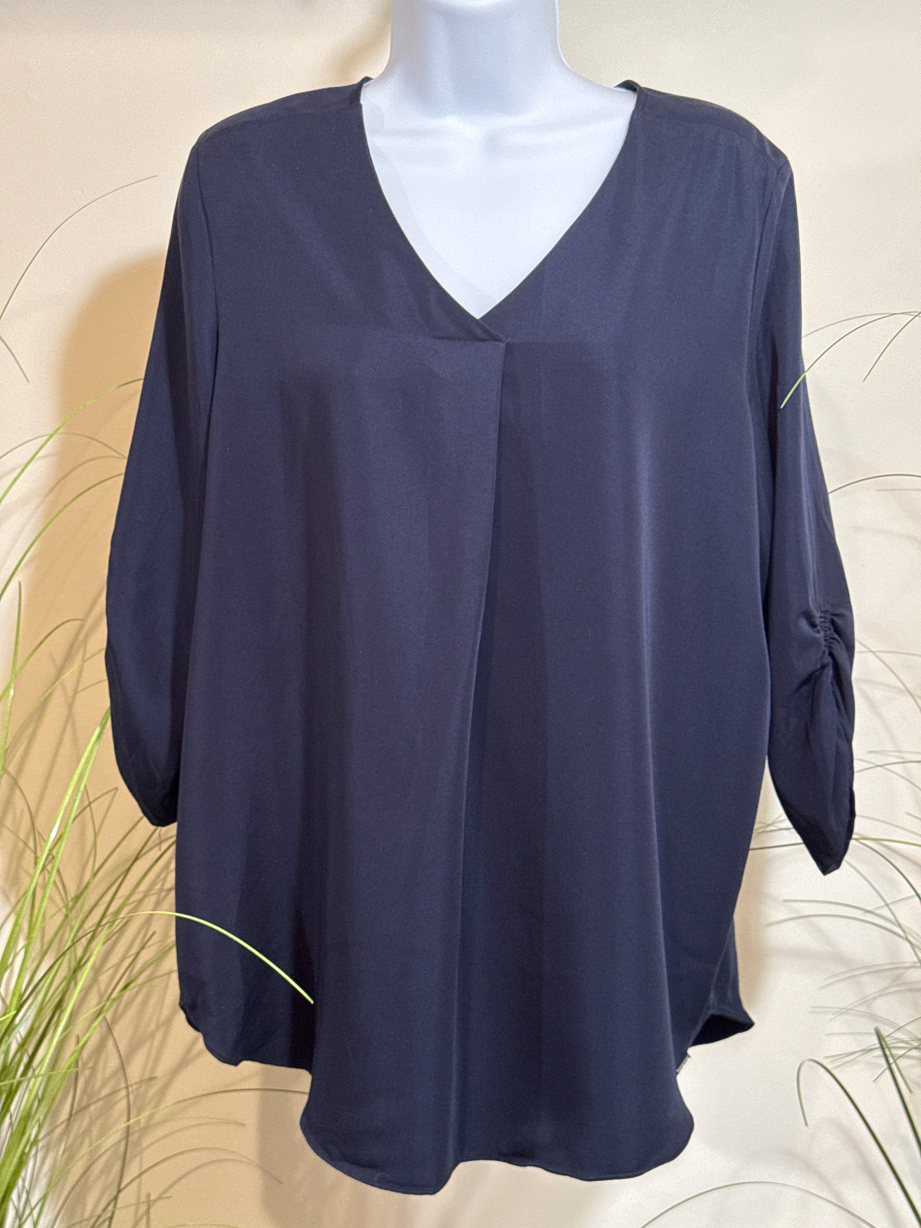 FDJ Navy Blue 3/4 Length Sleeve Blouse