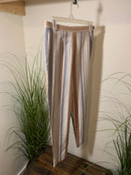Size 12 Vintage 90's St Micheal's from Marks and Spencer Vertical Striped Side Zip High Waisted Ankle Grazers Pants