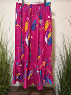 80’s Vintage Pleated Long Skirt- Ruffle Hem