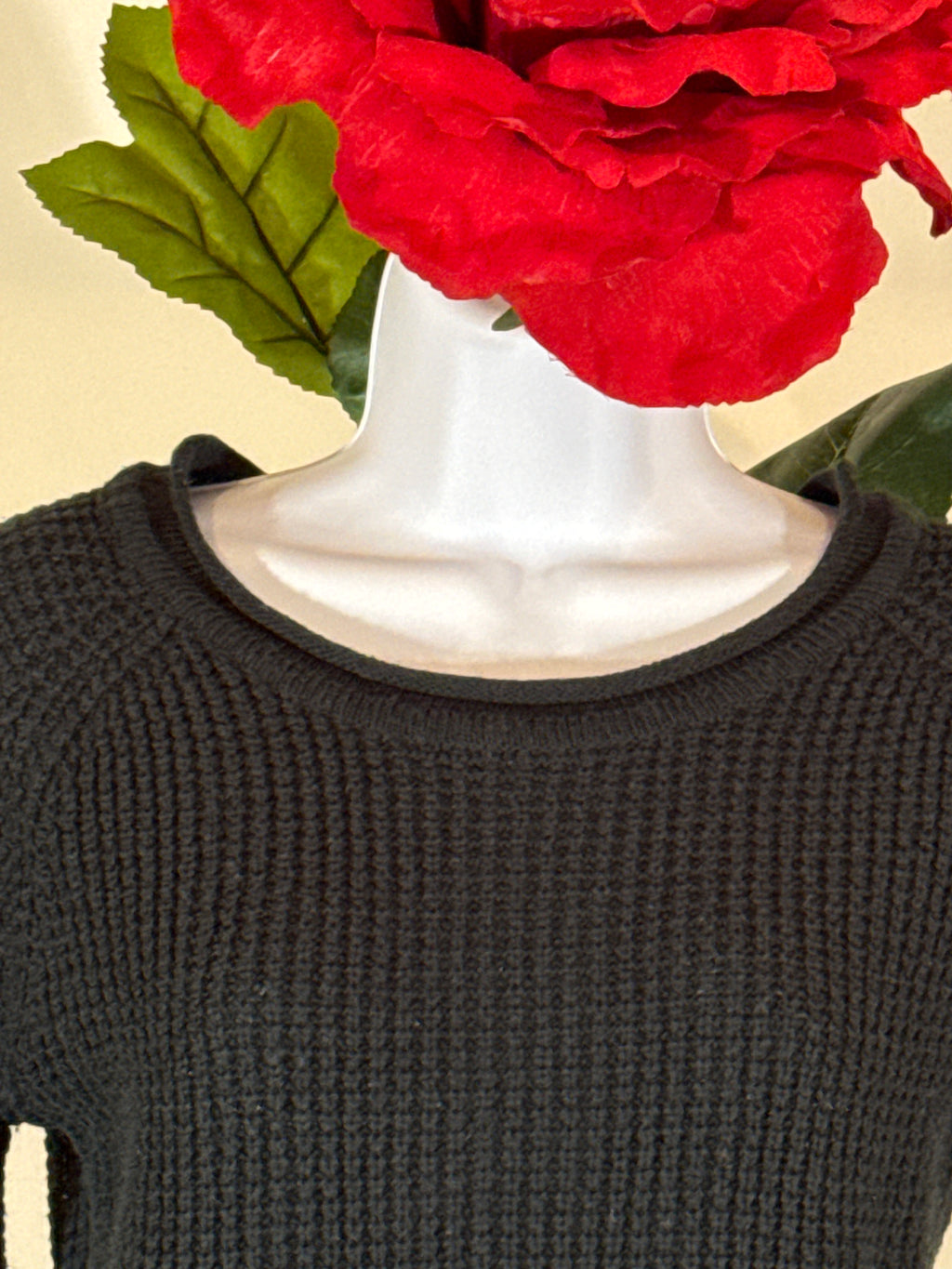 Forest green long sleeve sweater-  rolled collar