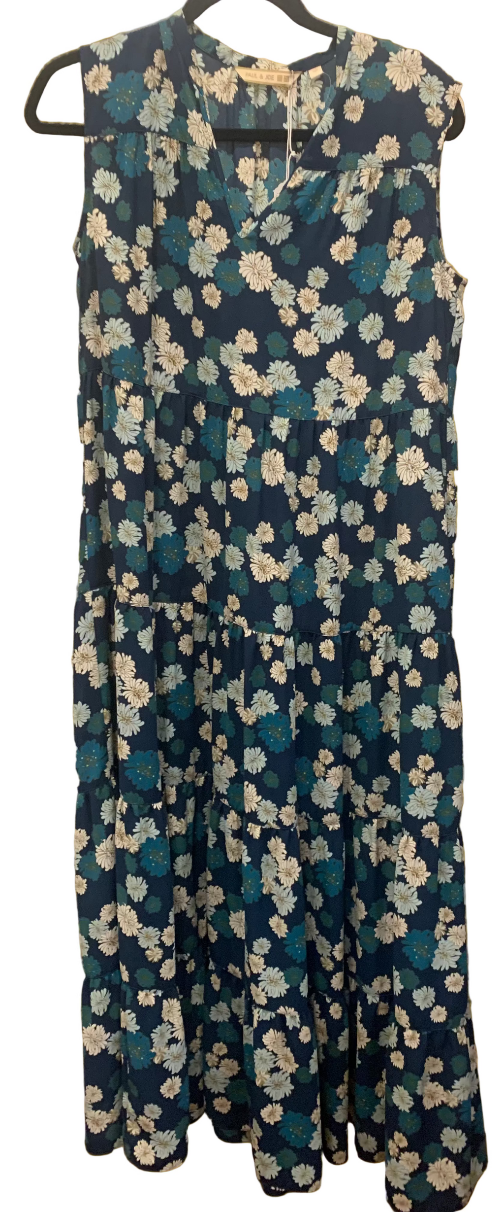 PAUL & JOE Floral Maxi Dress - Blue and White- Consigned with VARDO Vintage & Valuables vvvardo.ca