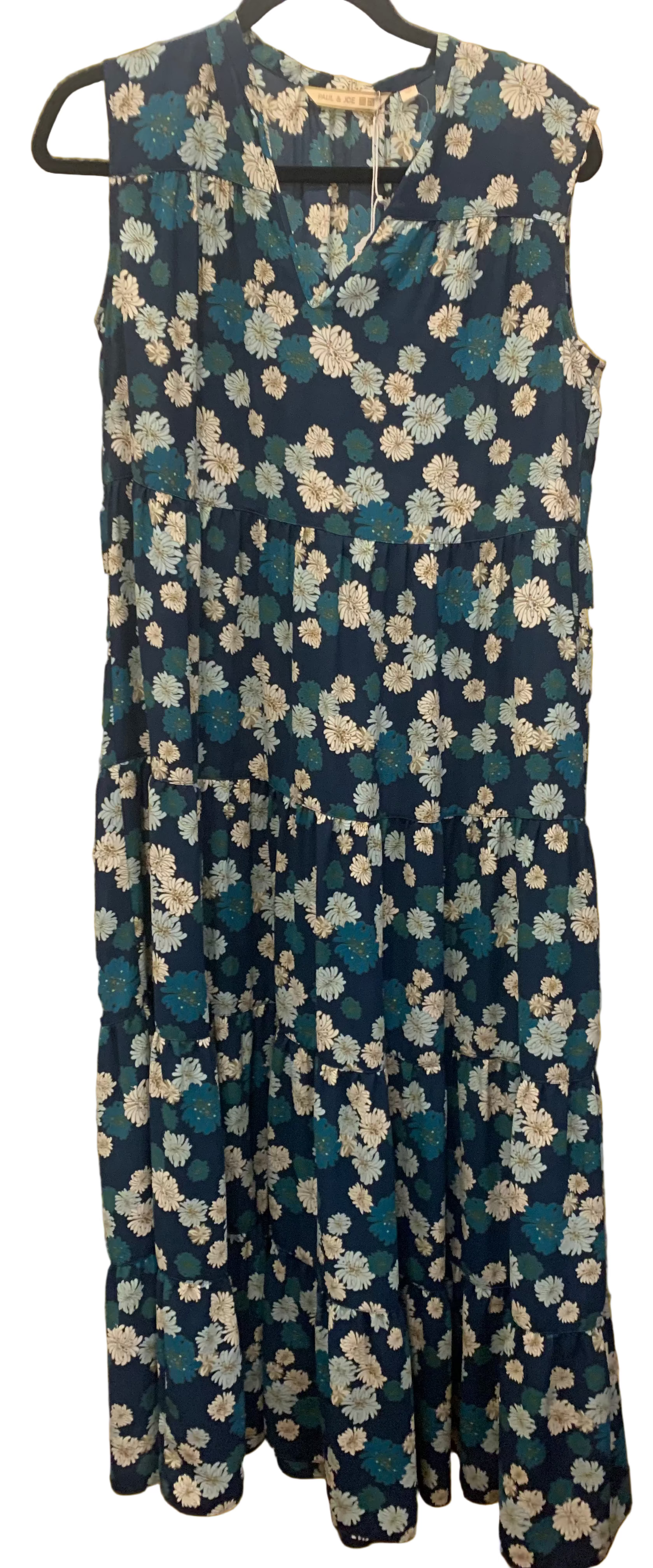 PAUL & JOE Floral Maxi Dress - Blue and White- Consigned with VARDO Vintage & Valuables vvvardo.ca