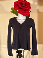 VS Tee Shop Waffle V-neck Hoodie Top