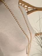 Opera-Length Imitation Cream Pearl Necklace