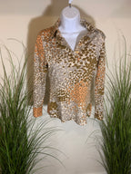 SUPER RARE !! Women's Vintage Tyebs 1970's 4 Button Up Collared Long Sleeve Shirt