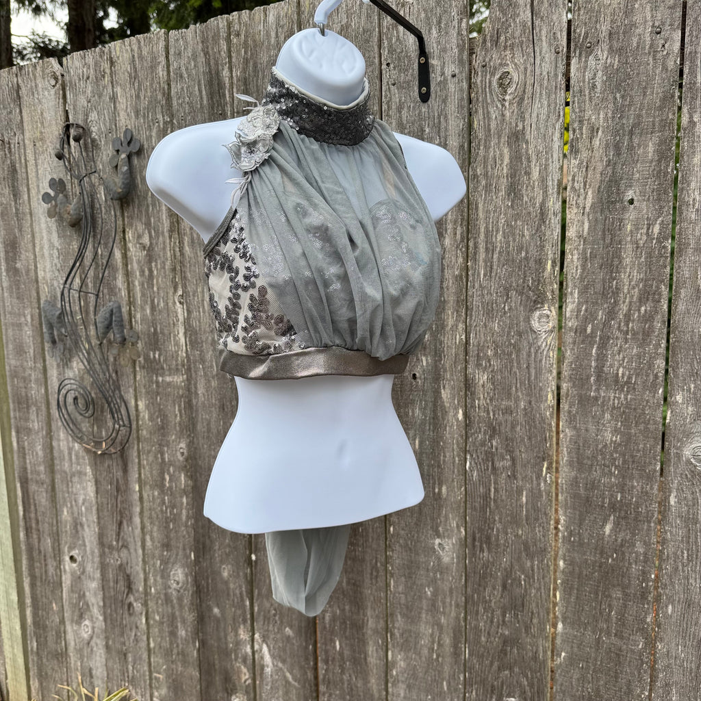 High Neck Silver Sequin Top