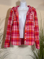 AEROPOSTALE hoodie button-up shirt - gingham & plaid