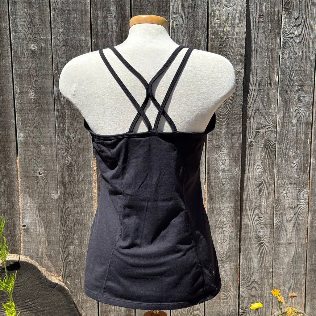 Size XL Tuff Athletics Multi Strap Black Tank