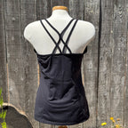 Size XL Tuff Athletics Multi Strap Black Tank
