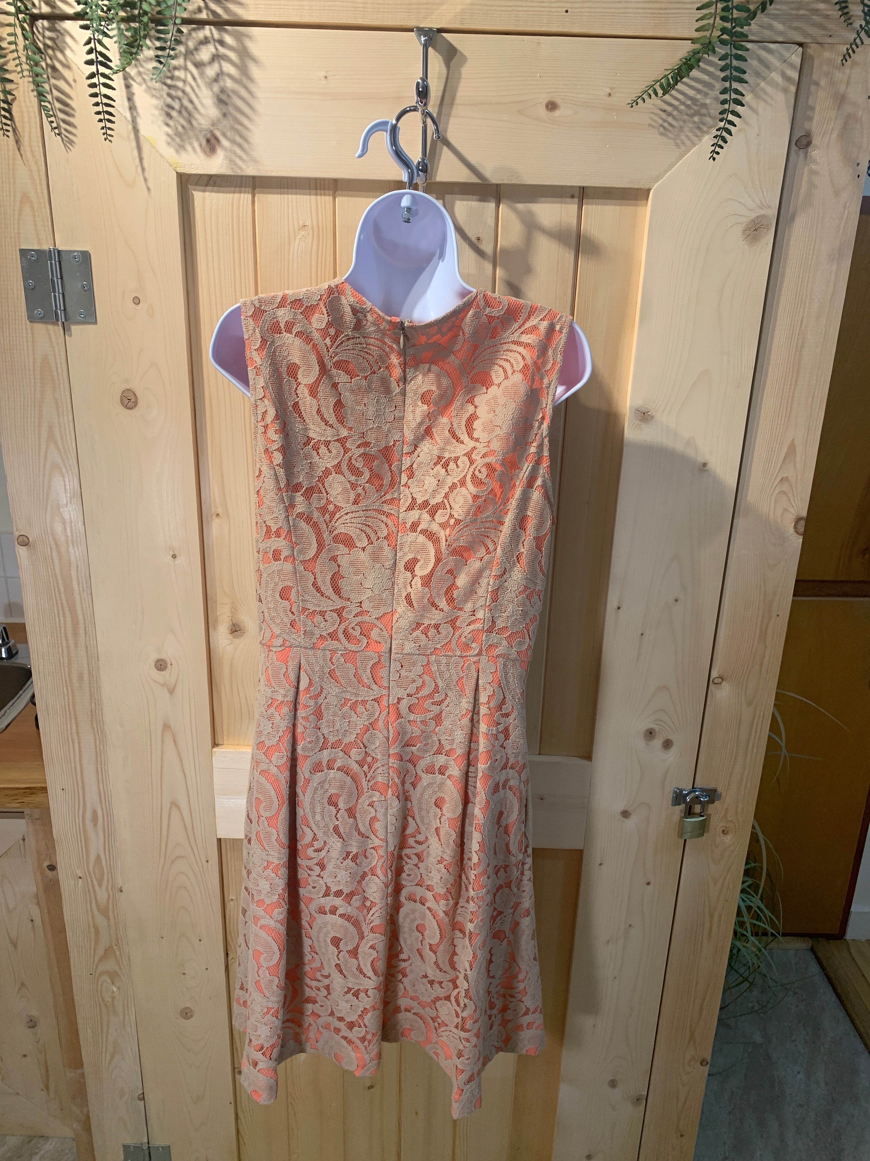 Size 10 Lord & Taylor Peach & Tan Lace dress