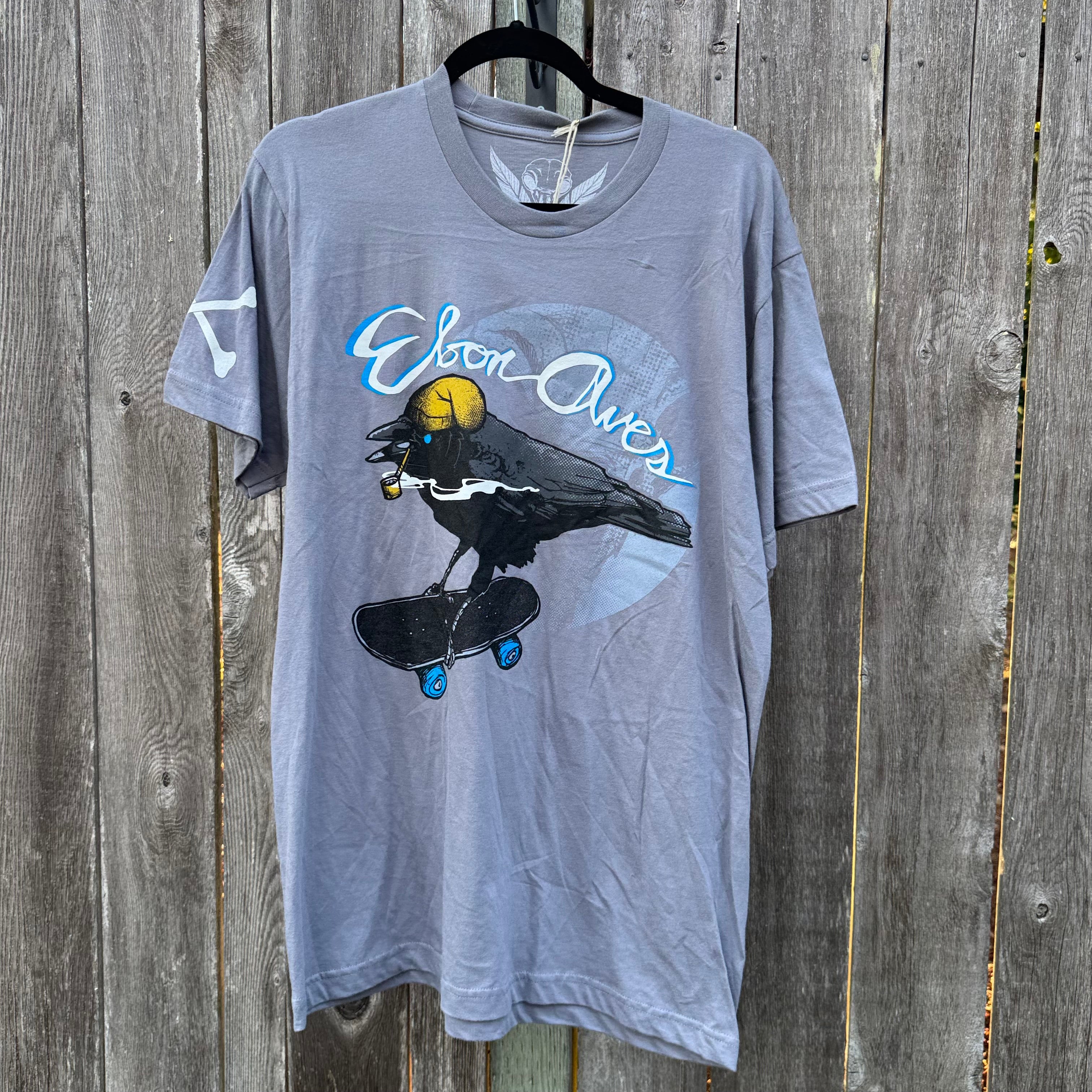 Local Artist- Trevor Phillips- Skateboarding Crow Print T-shirt