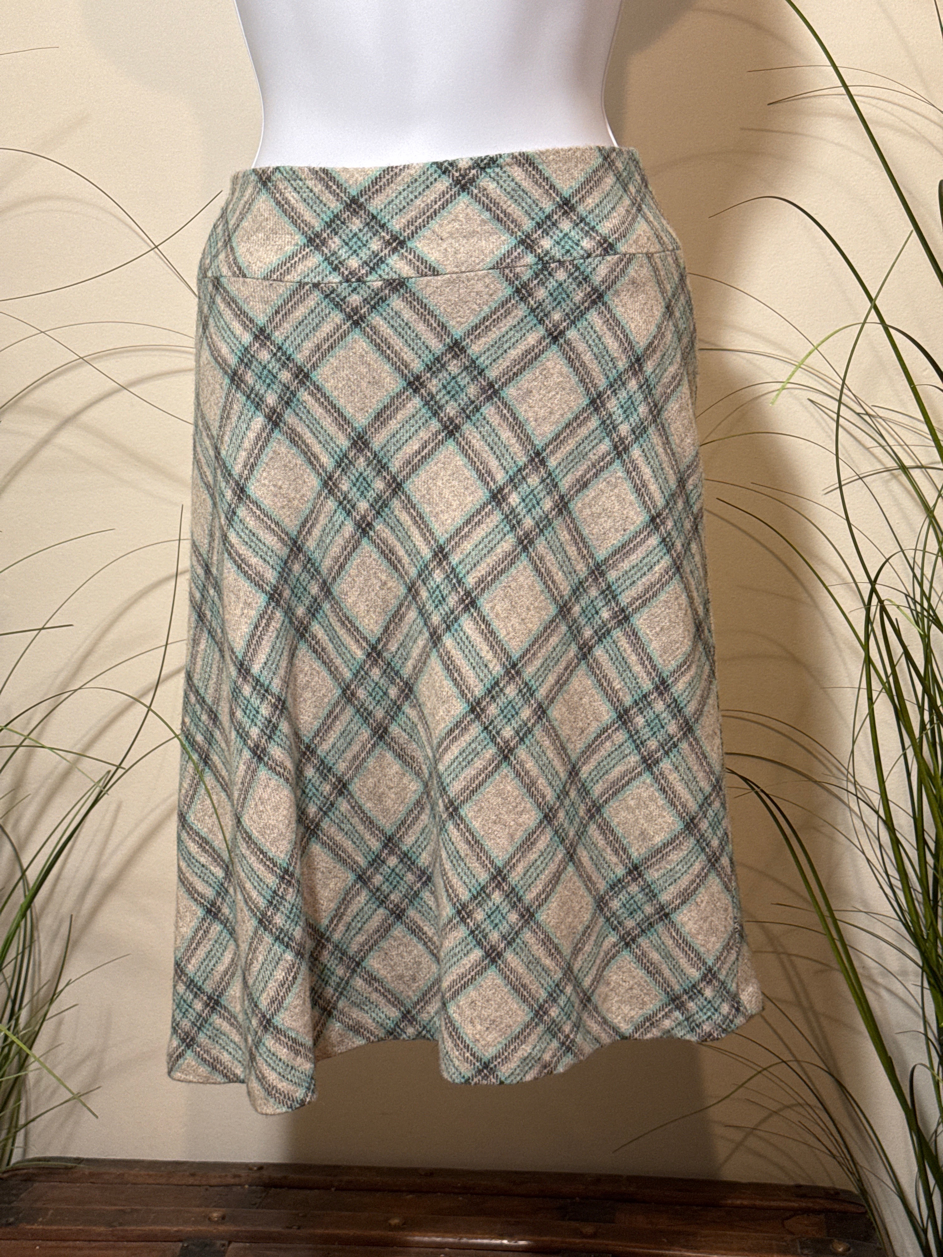 Talbots Wool Plaid A-Line Skirt- Lined
