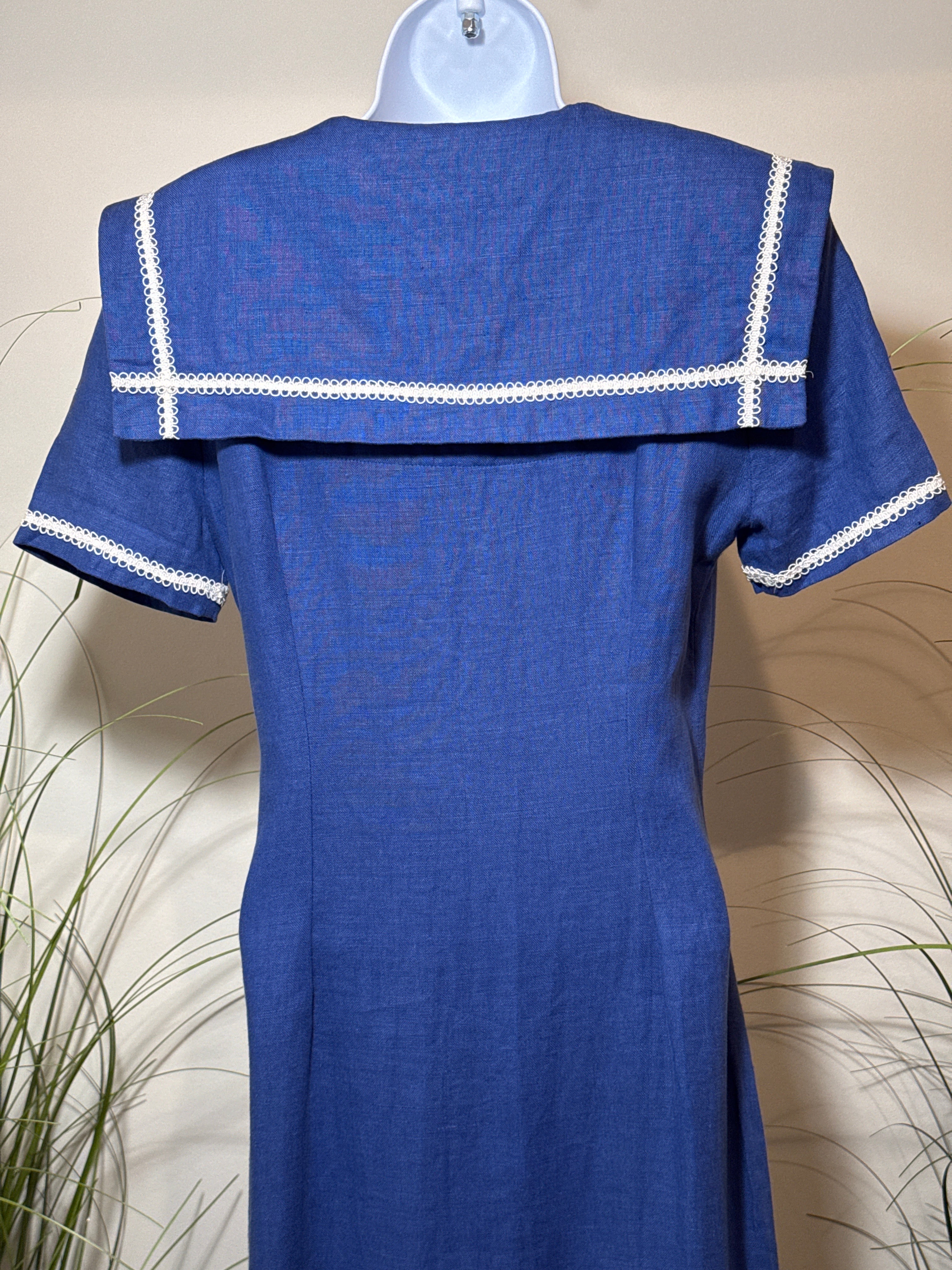 vintage 100% Linen Sailor Collar dress from Suttles & Seawinds